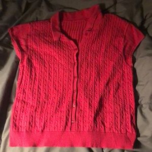 Red Button Down Vest